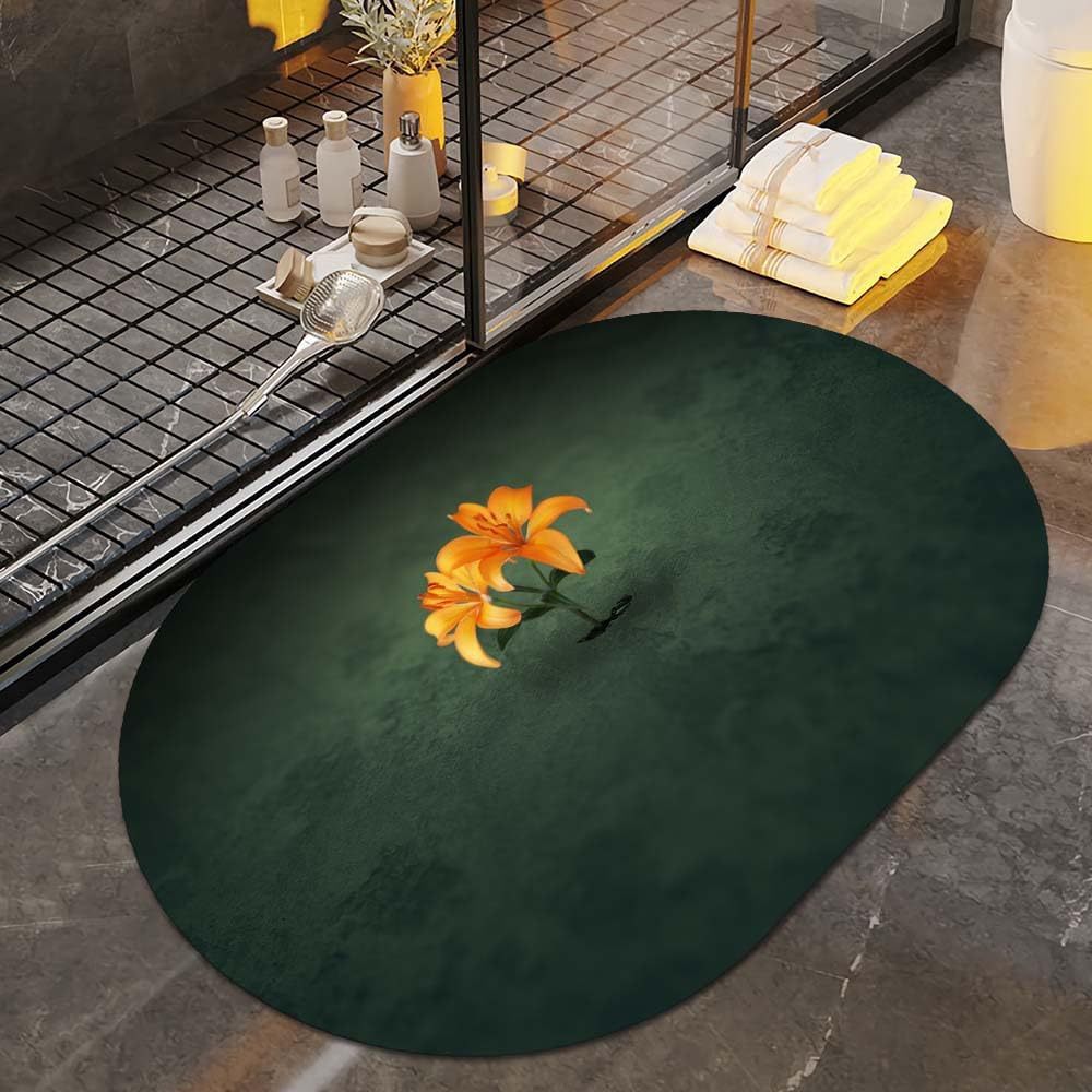 Floral Art Bath Rug | Thrascher
