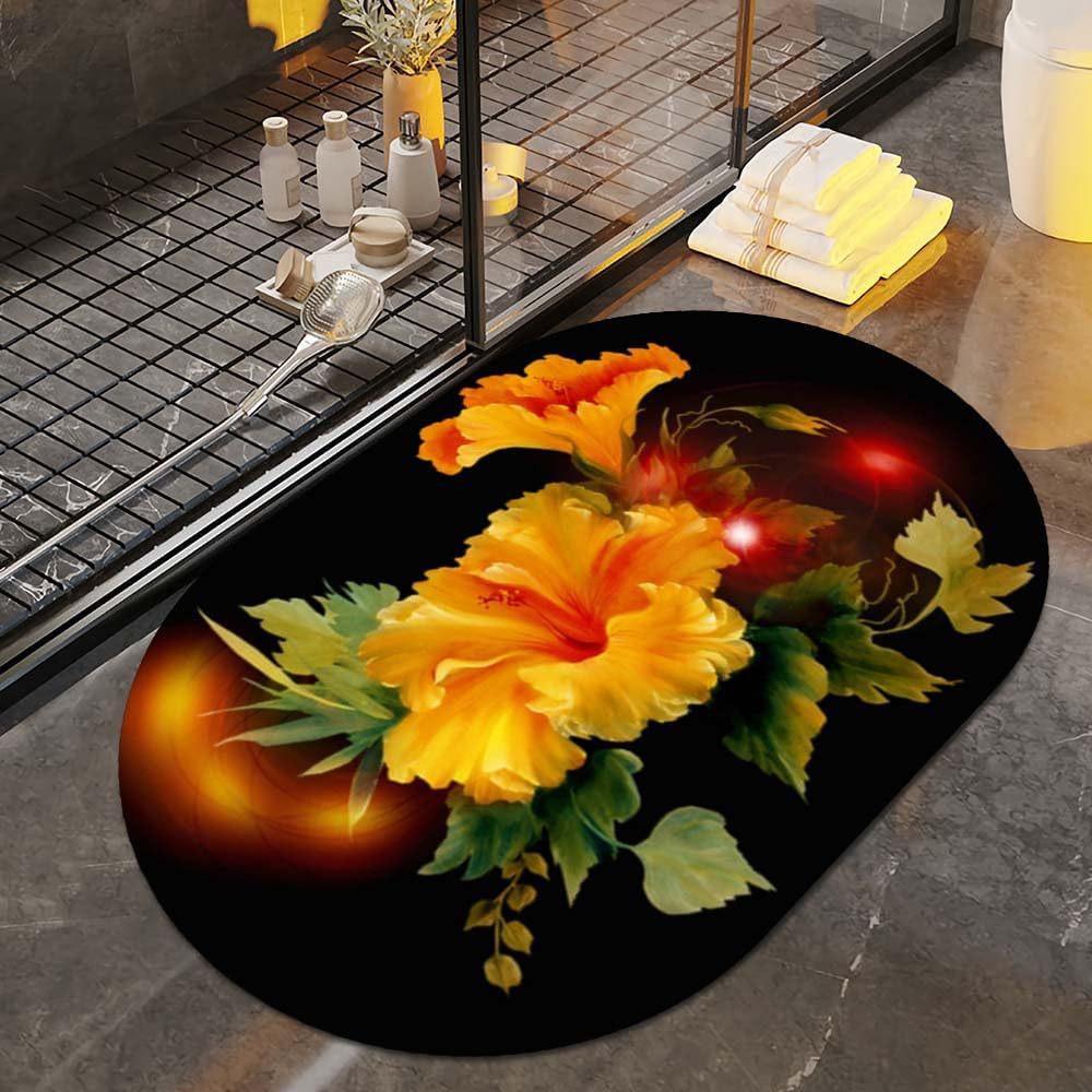 Floral Art Bath Rug | Thrascher
