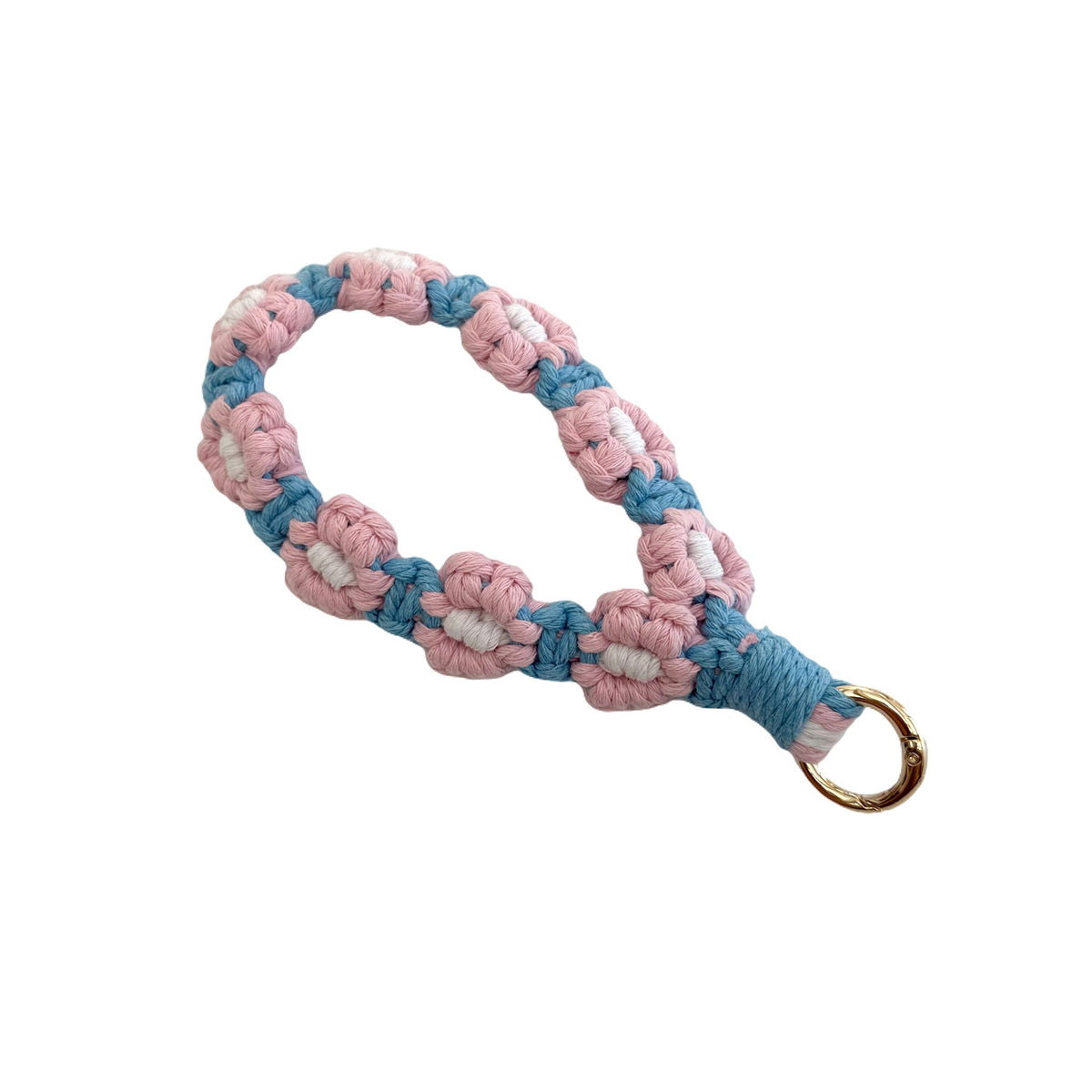 Floral Macrame Keychain Holder Red Blue | Thrascher