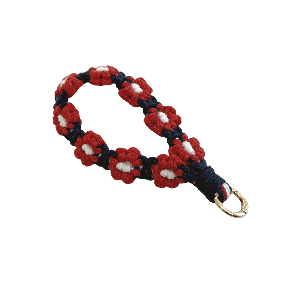 Floral Macrame Keychain Holder Red Blue | Thrascher