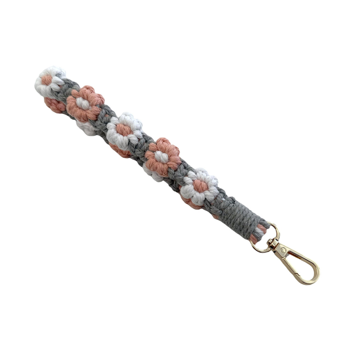 Floral Macrame Keychain Strap Red | Thrascher