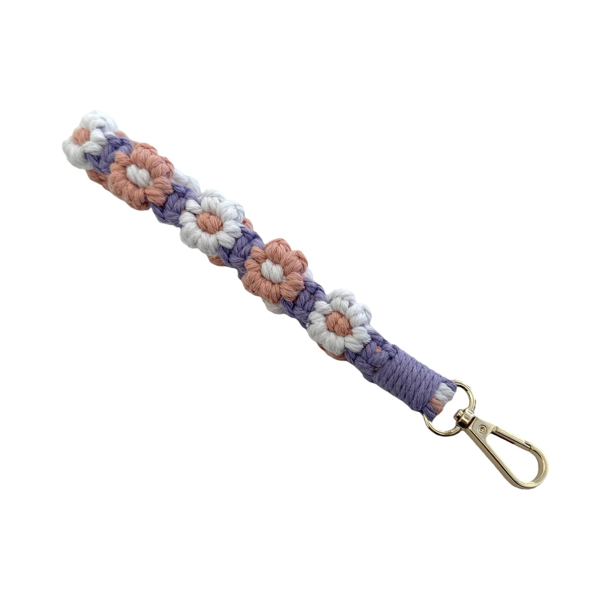 Floral Macrame Keychain Strap Red | Thrascher