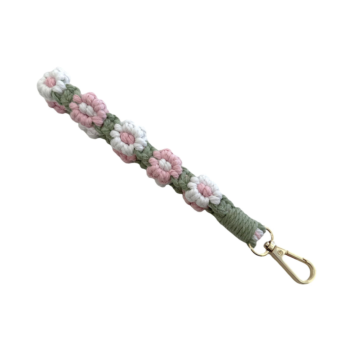 Floral Macrame Keychain Strap Red | Thrascher