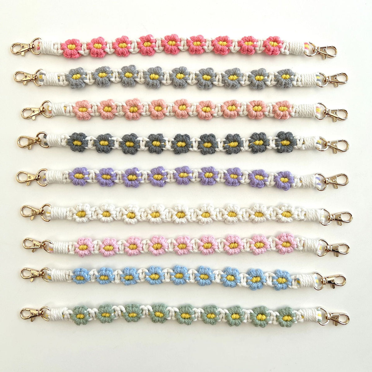 Floral Macrame Keychain Strap | Thrascher