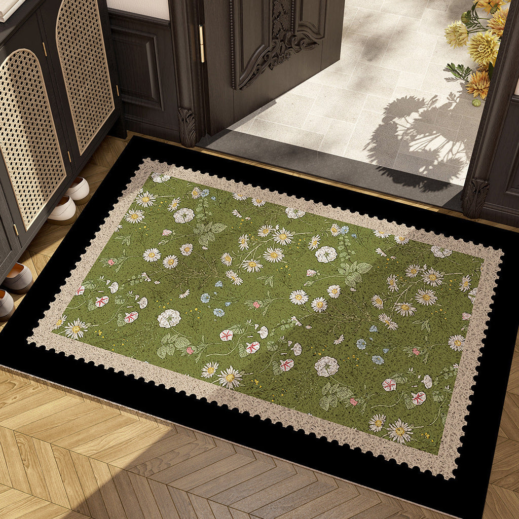 Floral Pattern Area Rug Non Slip | Thrascher