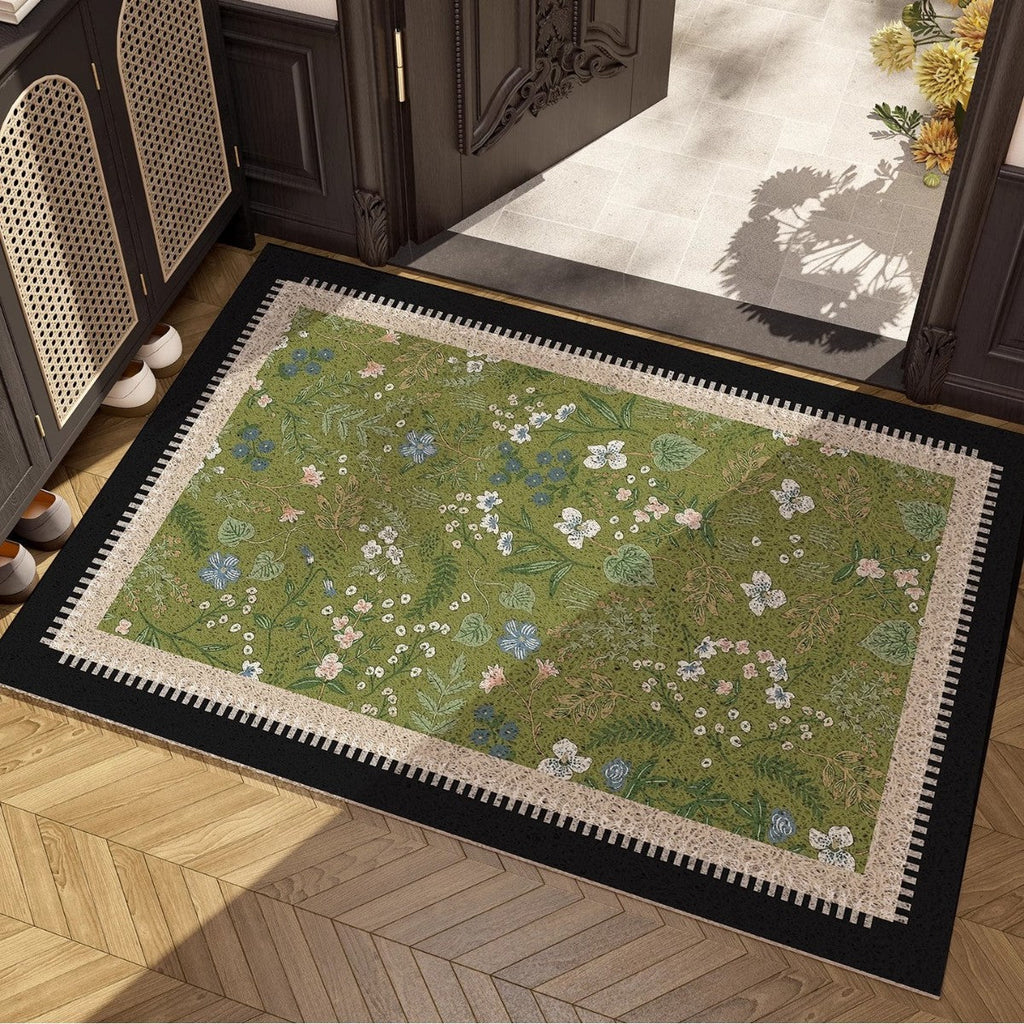 Floral Pattern Area Rug Non Slip | Thrascher