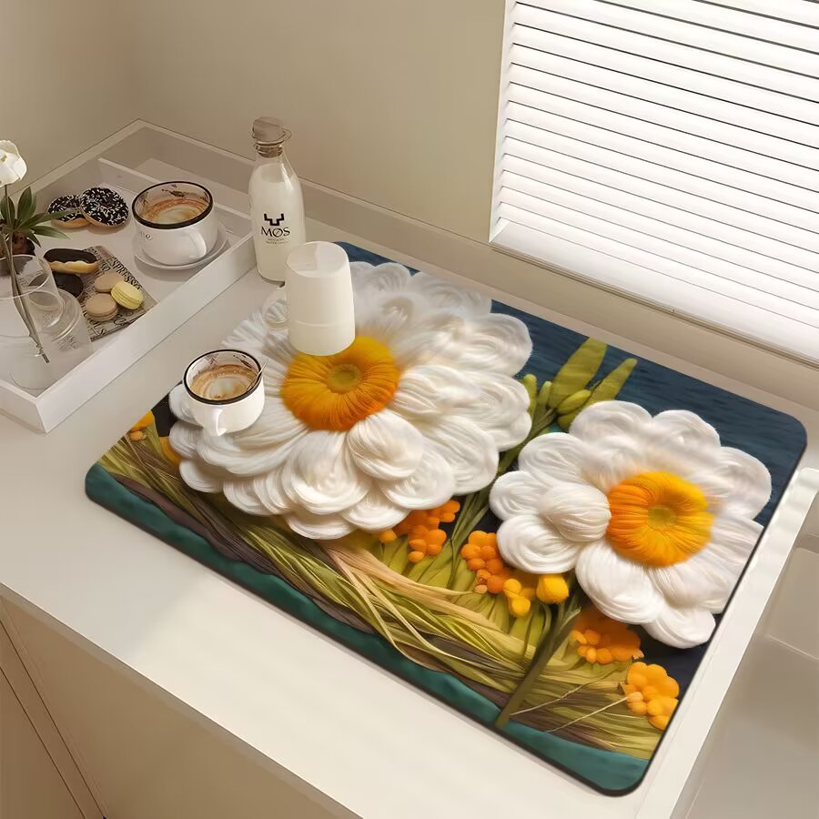 Floral-Themed Kitchen Mat | Thrascher