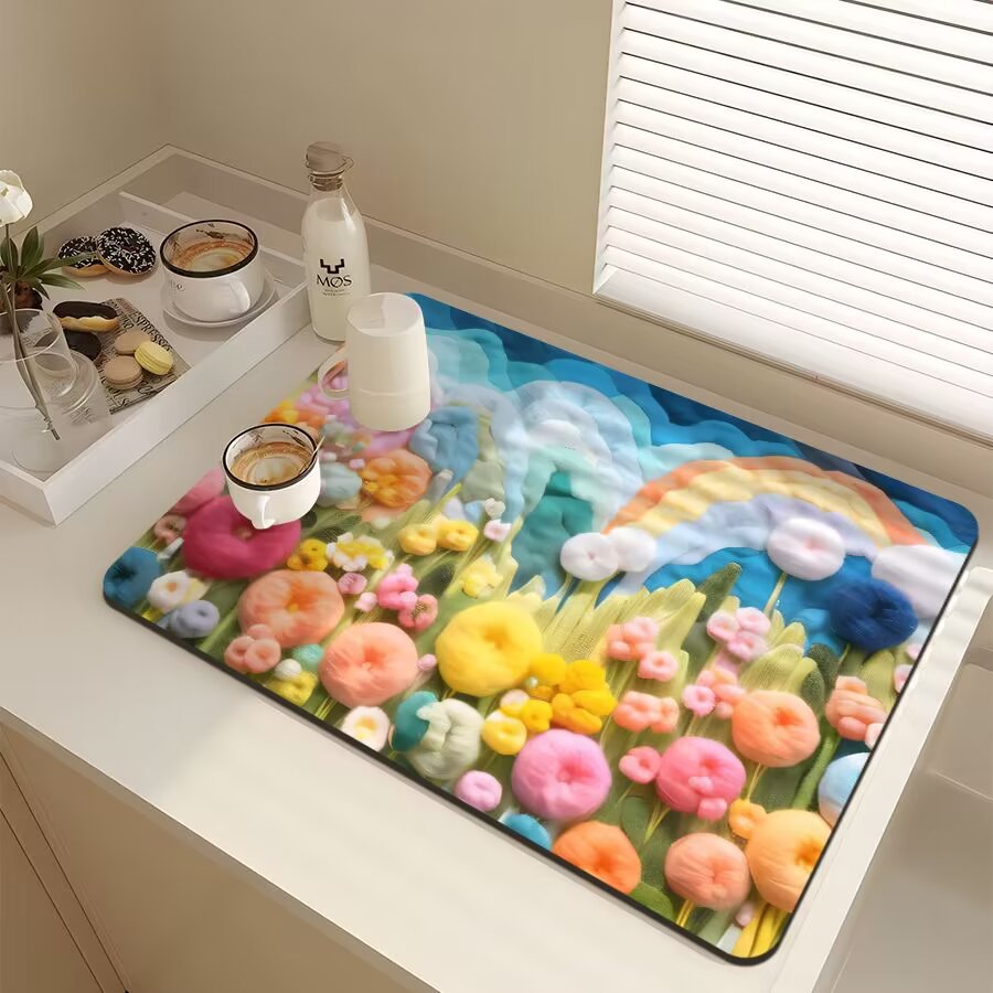 Floral-Themed Kitchen Mat | Thrascher