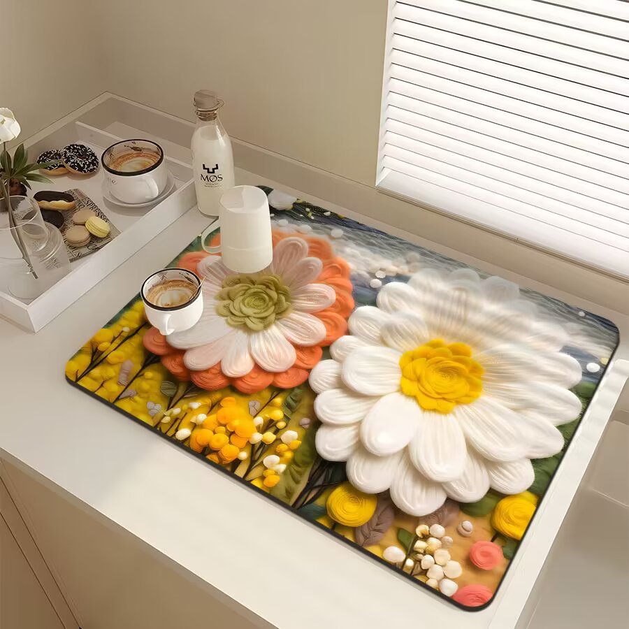 Floral-Themed Kitchen Mat | Thrascher