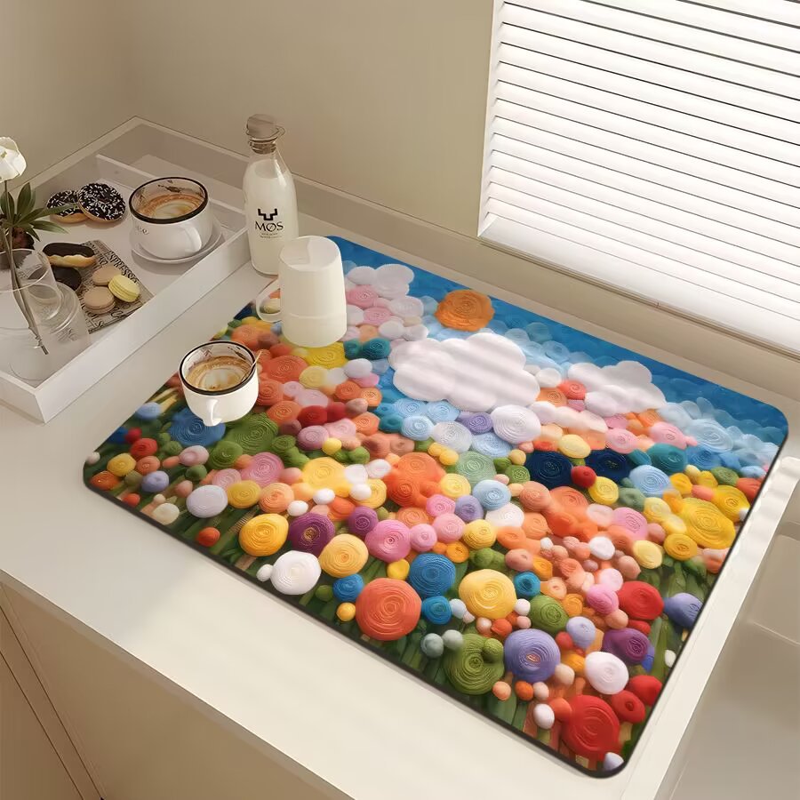 Floral-Themed Kitchen Mat | Thrascher