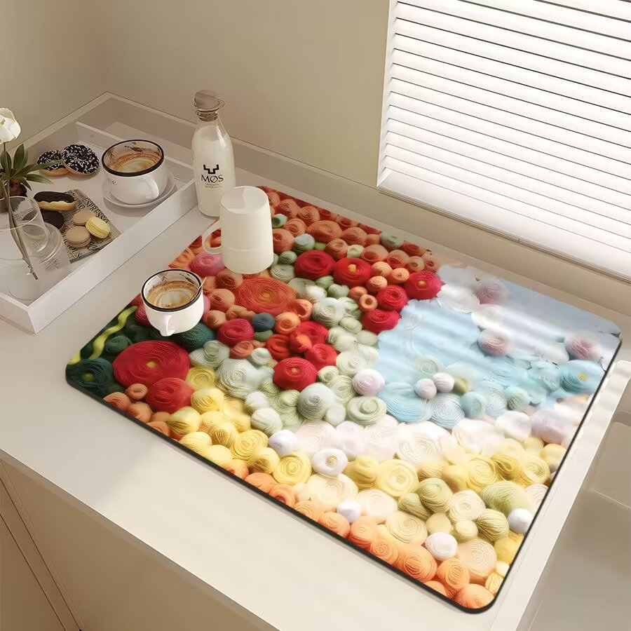 Floral-Themed Kitchen Mat | Thrascher