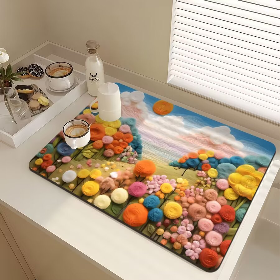 Floral-Themed Kitchen Mat | Thrascher