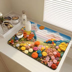Floral-Themed Kitchen Mat | Thrascher