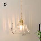Fluted Glass Pendant Lamp with Vintage Brass Socket | Thrascher