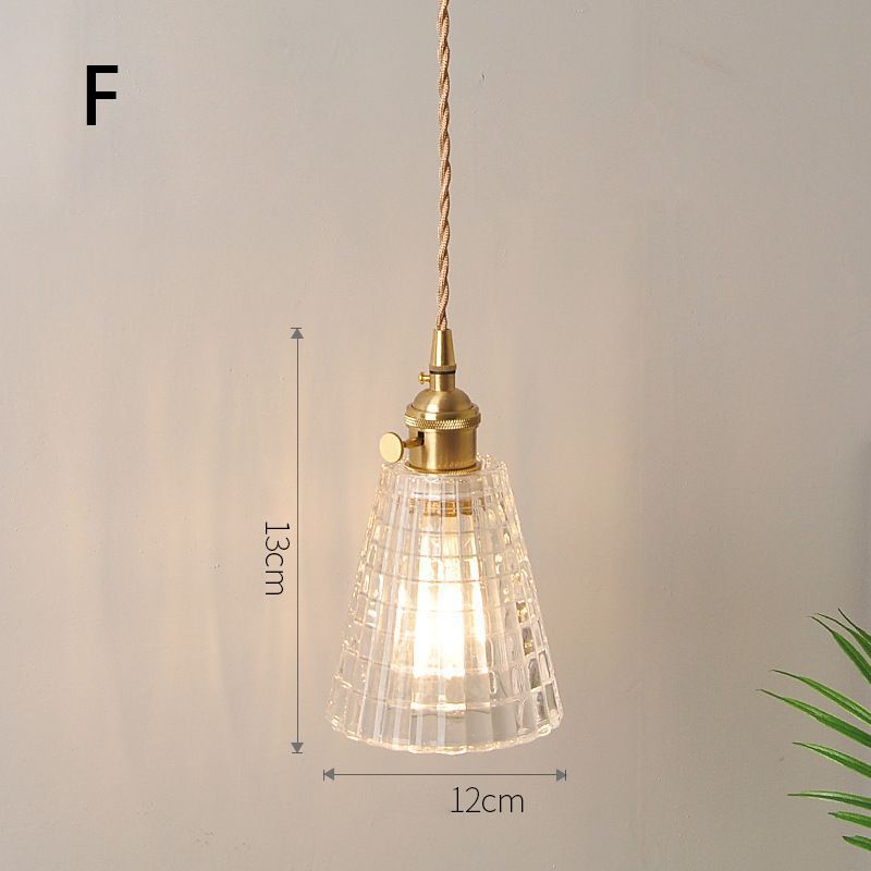 Fluted Glass Pendant Lamp with Vintage Brass Socket | Thrascher