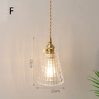 Fluted Glass Pendant Lamp with Vintage Brass Socket | Thrascher