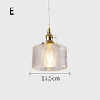 Fluted Glass Pendant Lamp with Vintage Brass Socket | Thrascher