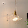 Fluted Glass Pendant Lamp with Vintage Brass Socket | Thrascher