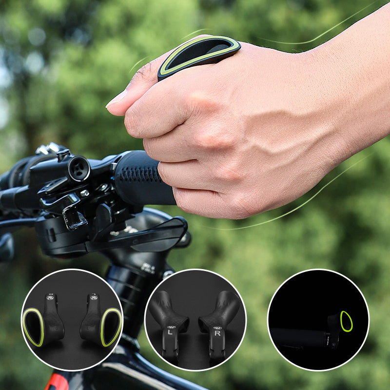 Ergonomic Bicycle Handlebar Grips, Carbon with Nylon Fiber, 120 g, 1 Pair