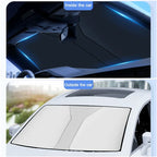 Foldable Car Windshield Sunshade, Silver Reflective Material, view 3