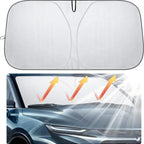 Foldable Car Windshield Sunshade, Silver Reflective Material, view 5