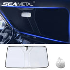 Foldable Car Windshield Sunshade, Silver Reflective Material, view 6