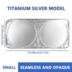 Foldable Car Windshield Sunshade, Silver Reflective Material