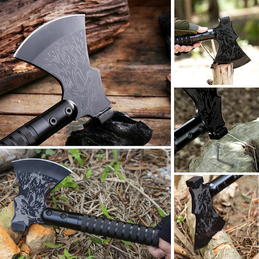 Foldable Multi-Tool Camping Axe, 17 in (43.18cm), Steel Handle, view 2