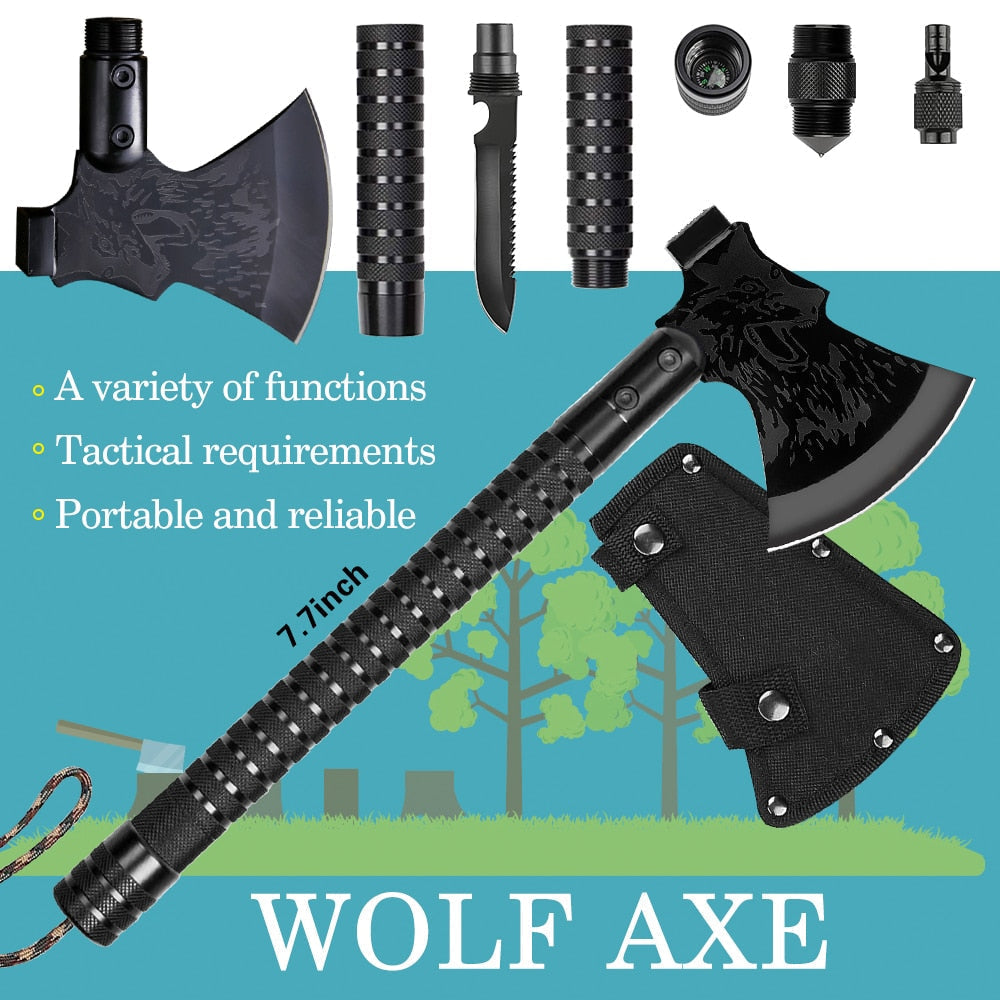 Foldable Multi-Tool Camping Axe, 17 in (43.18cm), Steel Handle, view 3