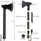 Foldable Multi-Tool Camping Axe, 17 in (43.18cm), Steel Handle, view 4