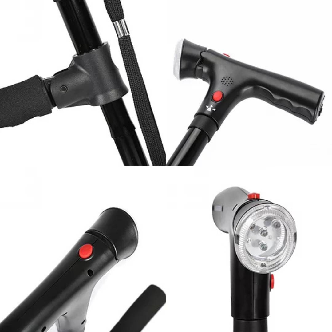 Folding Adjustable Aluminum Walking Cane with LED Light, 86–97 cm, view 5