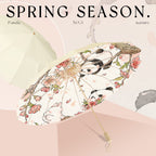 Folding Floral Sun Umbrella with UV Protection and Compact Design, view 3
