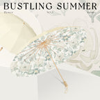 Folding Floral Sun Umbrella with UV Protection and Compact Design, view 5