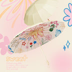 Folding Floral Sun Umbrella with UV Protection and Compact Design, view 9