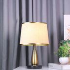 Framed Contemporary Metal and Fabric Table Lamp with Switch, view 3