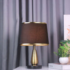 Framed Contemporary Metal and Fabric Table Lamp with Switch