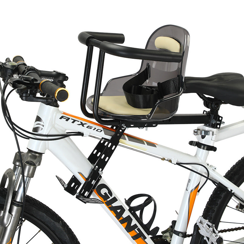Front Bicycle Seat with Adjustable Universal Bracket and Padded Safety Harness, view 2