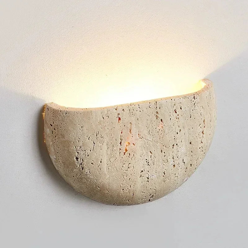 Frostcrest Travertine Wall Lamp