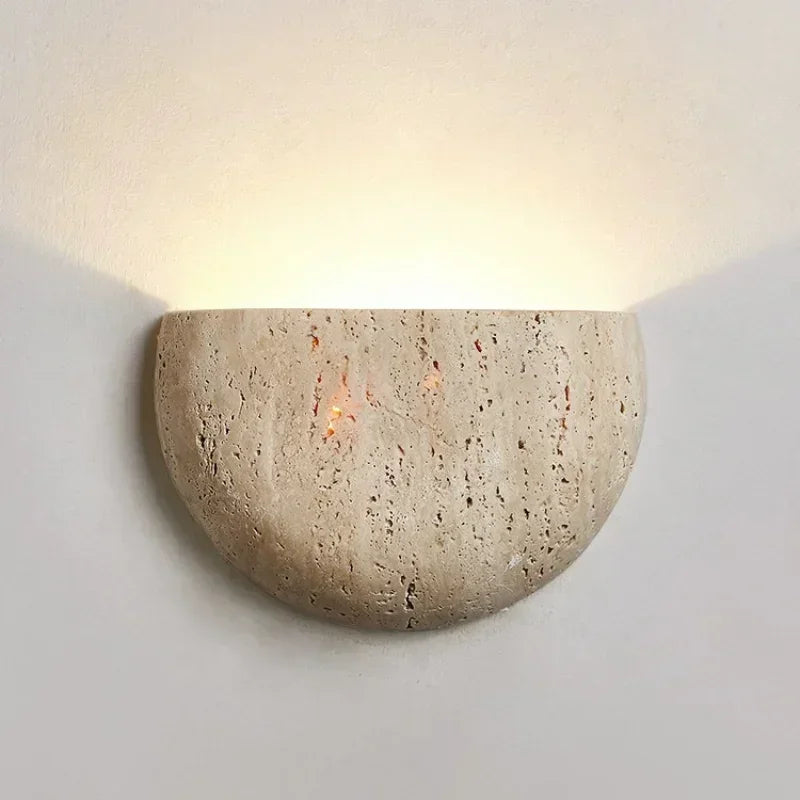 Frostcrest Travertine Wall Lamp
