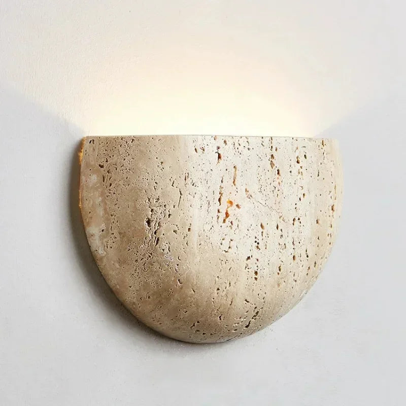 Frostcrest Travertine Wall Lamp
