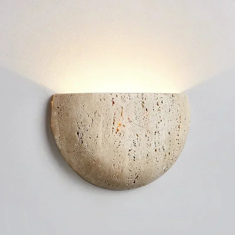 Frostcrest Travertine Wall Lamp