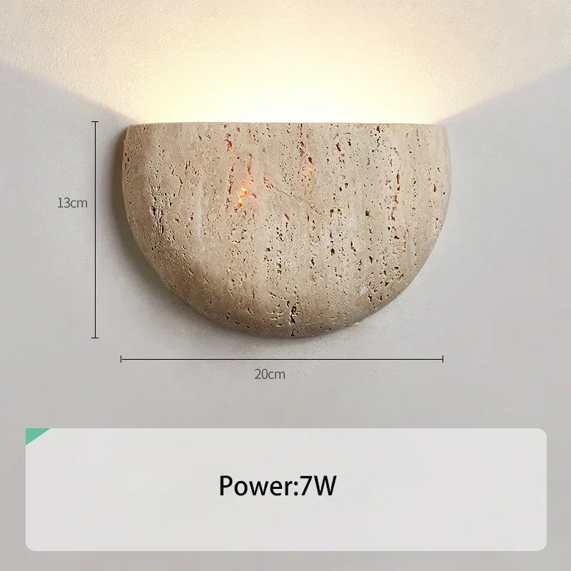 Frostcrest Travertine Wall Lamp