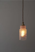 Frosted Textured Glass Cylinder Pendant Light | Thrascher