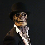 Full-Face Skeleton Costume Mask with Hat, Latex and Silicone