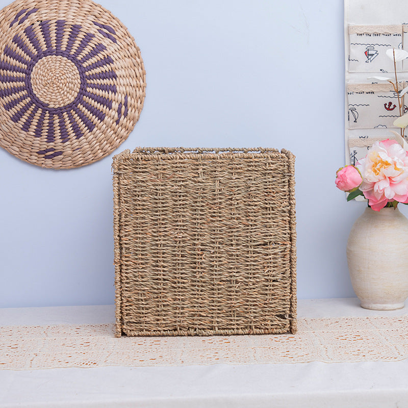 Functional Storage Basket with Natural Weave Pattern | Thrascher
