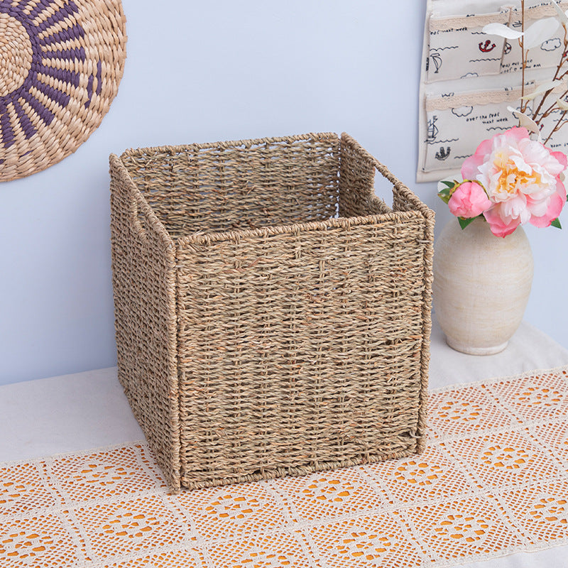 Functional Storage Basket with Natural Weave Pattern | Thrascher