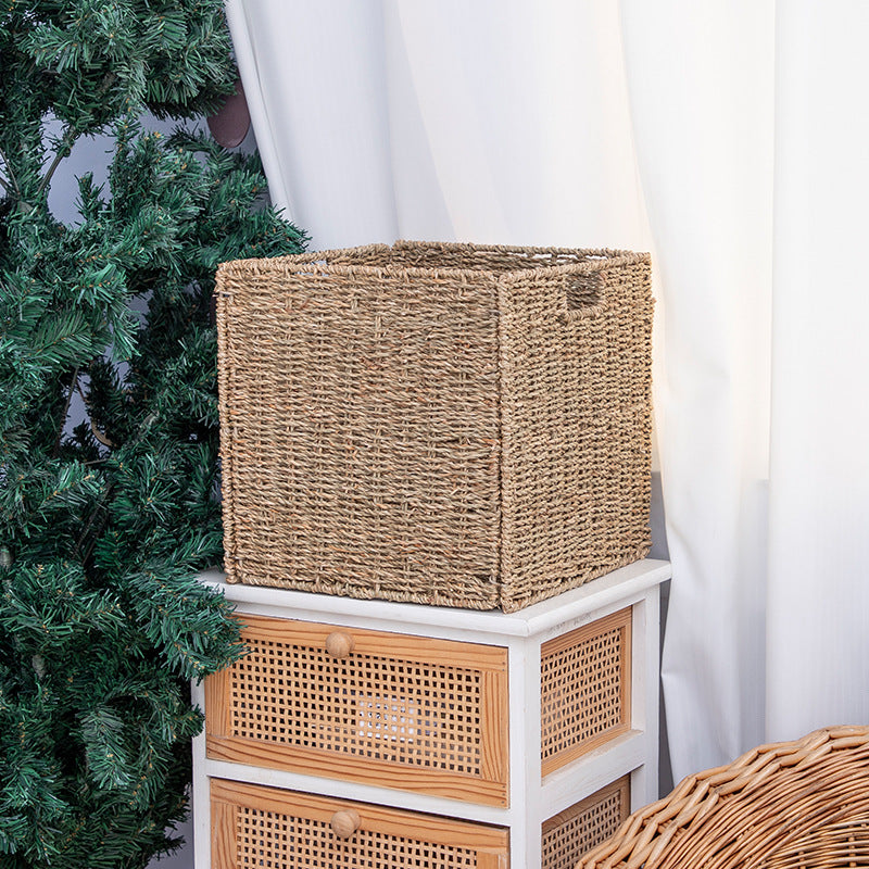 Functional Storage Basket with Natural Weave Pattern | Thrascher