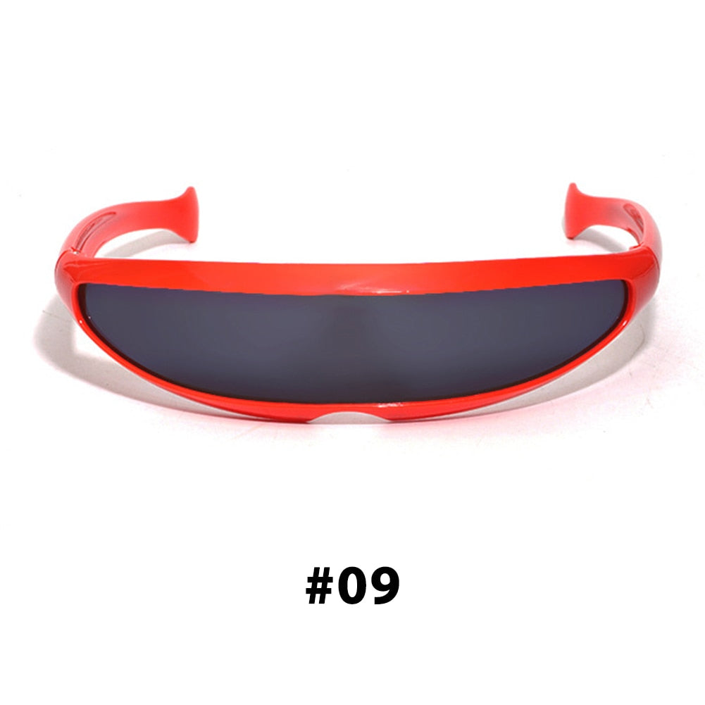 Futuristic Cyborg Cosplay Sunglasses, Plastic Frame, Polycarbonate Lenses