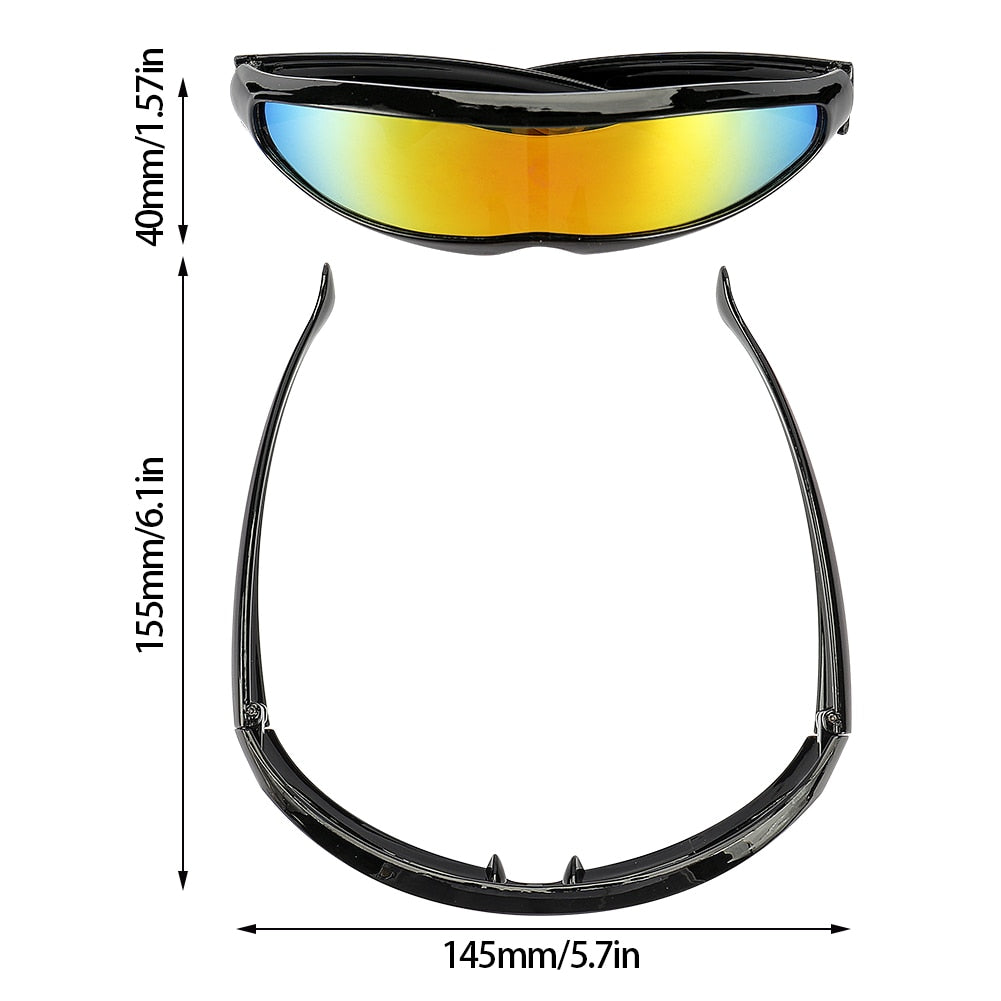 Futuristic Cyborg Cosplay Sunglasses, Plastic Frame, Polycarbonate Lenses