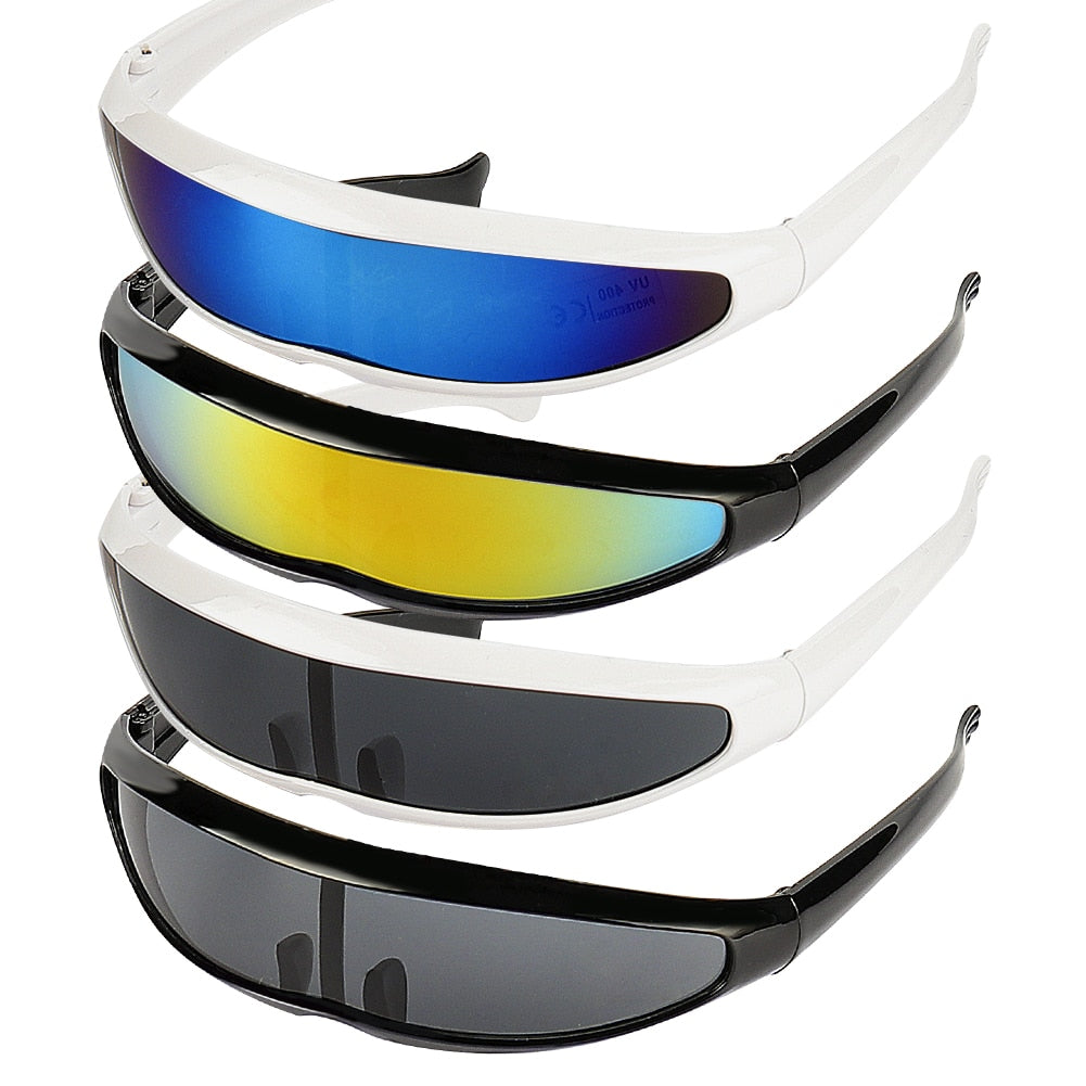 Futuristic Cyborg Cosplay Sunglasses, Plastic Frame, Polycarbonate Lenses